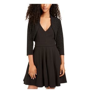 CITY TRIANGLES Womens Black Speckle Long Sleeve Sweater Juniors Size: S